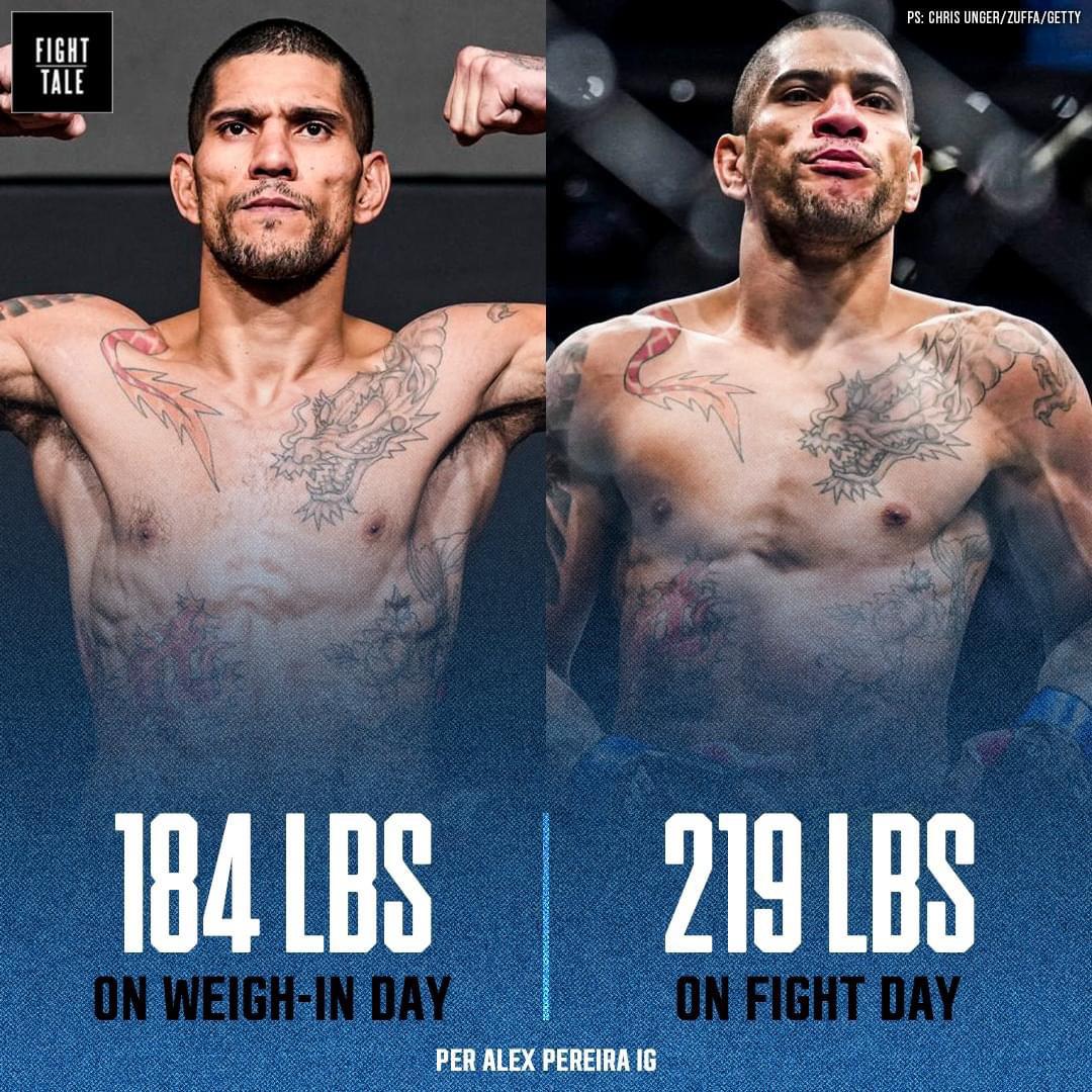 Crazy! Alex Pereira Walk Around Weight Gains Over 25 Pounds