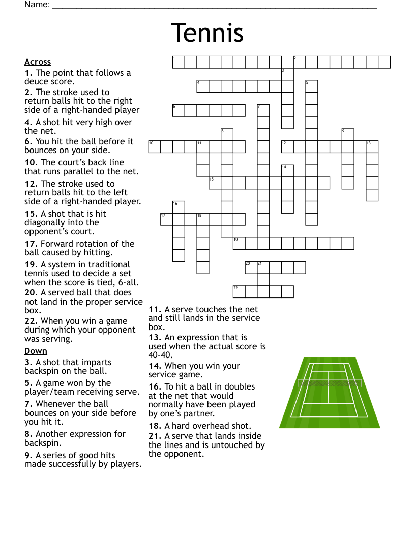 Crossword Tennis Score: Decode the Clues and Win the Game (Easy Tips to Understand Tennis Scoring for Beginners)