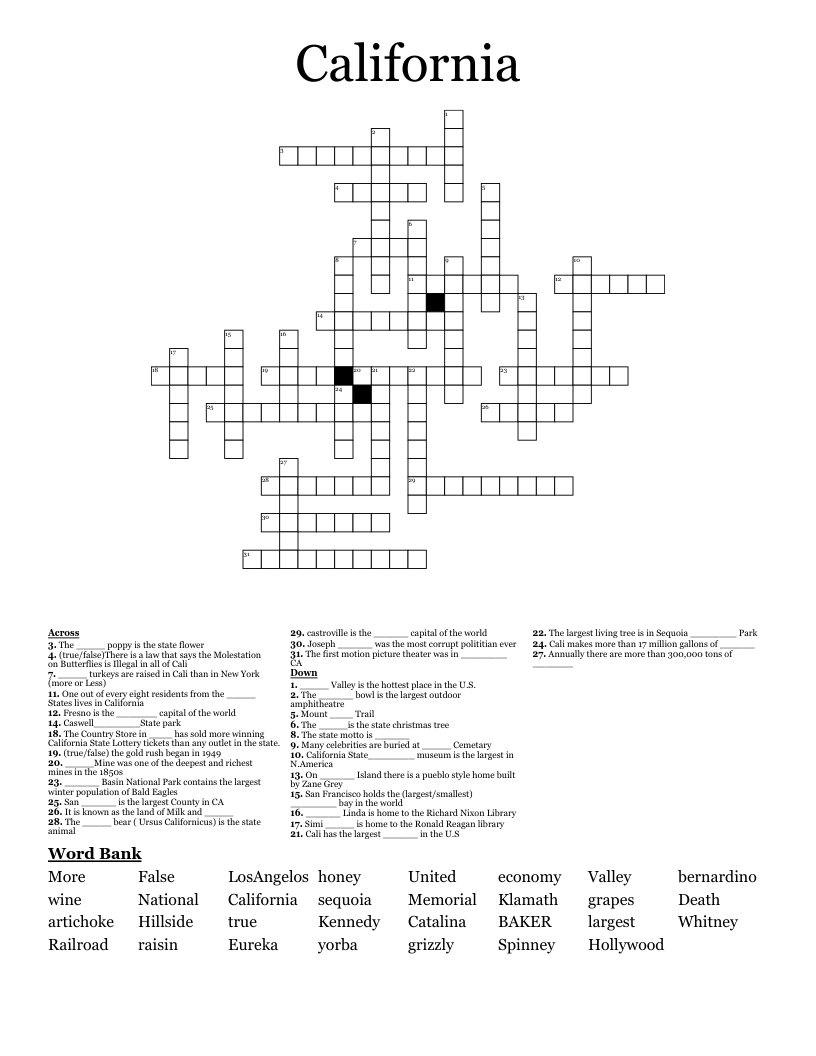 Californias stadium crossword - Best way to solve it!