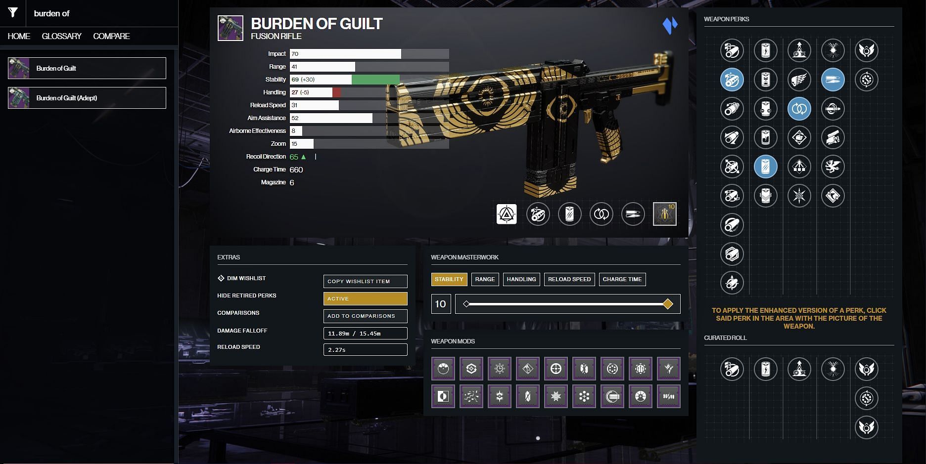 Burden of Guilt God Roll: What Perks Should You Look For?