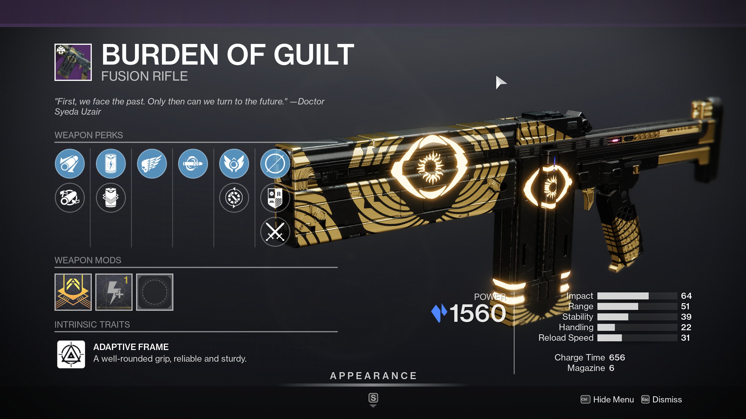 Burden of Guilt God Roll: What Perks Should You Look For?